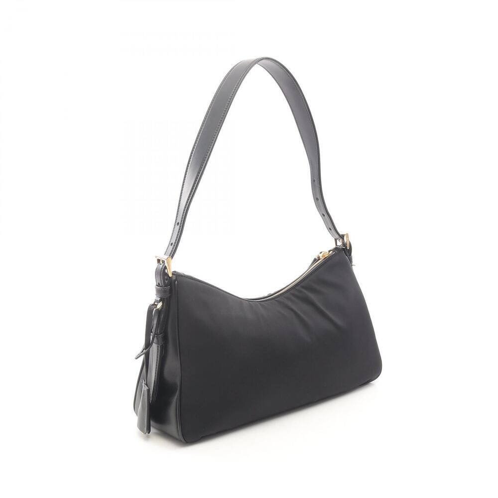 Prada Bag Black Leather Shoulder TESSUTOVITELLO Nylon
